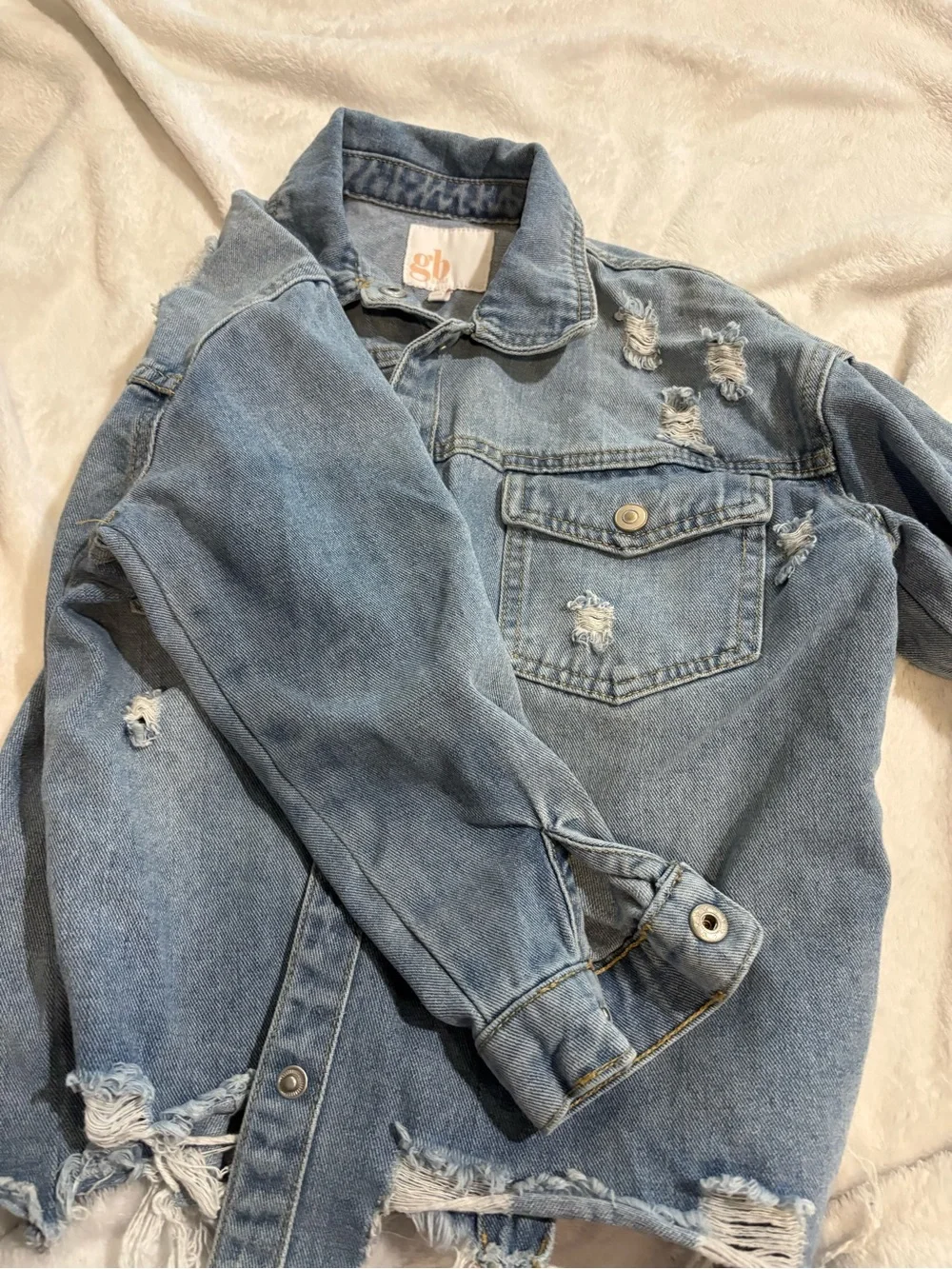 GB girls light blue denim jacket with button front